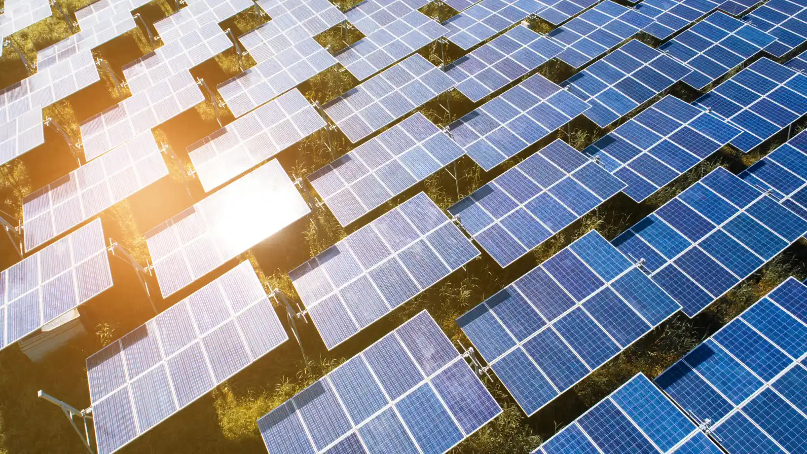 태양 에너지를 받는 태양광 패널